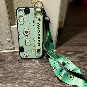 iPhone 11 Avocado Case with Hand strap and landyard